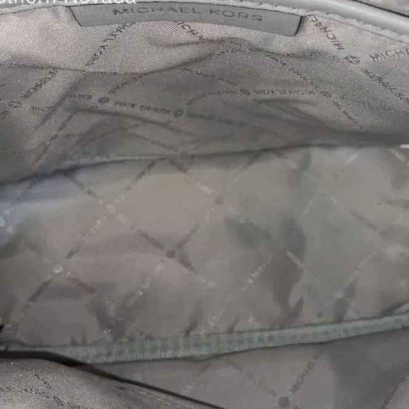 Michael Kors MK Designer Gray Quilted Chevron Backpack Shoulder Bag - Picture 8 of 9